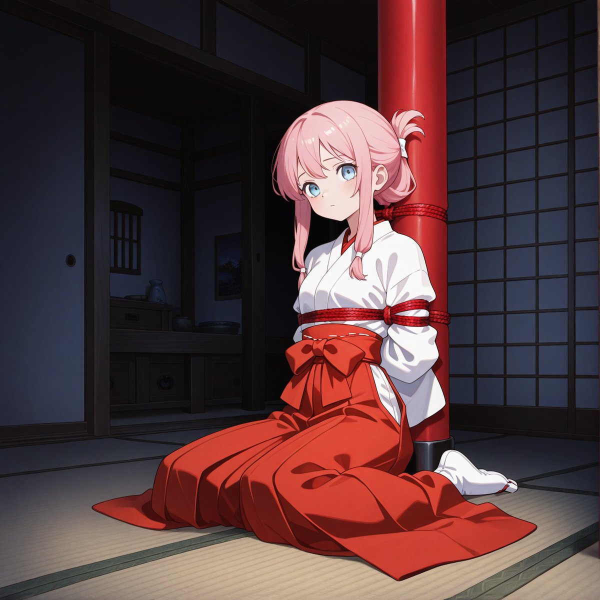 ginryuu0512's tweet photo. 巫女緊縛 試行錯誤 / shrine maiden bondage Trial and error.

#PxiAI #AI #AI生成 #shrinemaiden #miko #巫女 #bondage #緊縛 https://t.co/l90Y6s6uSE