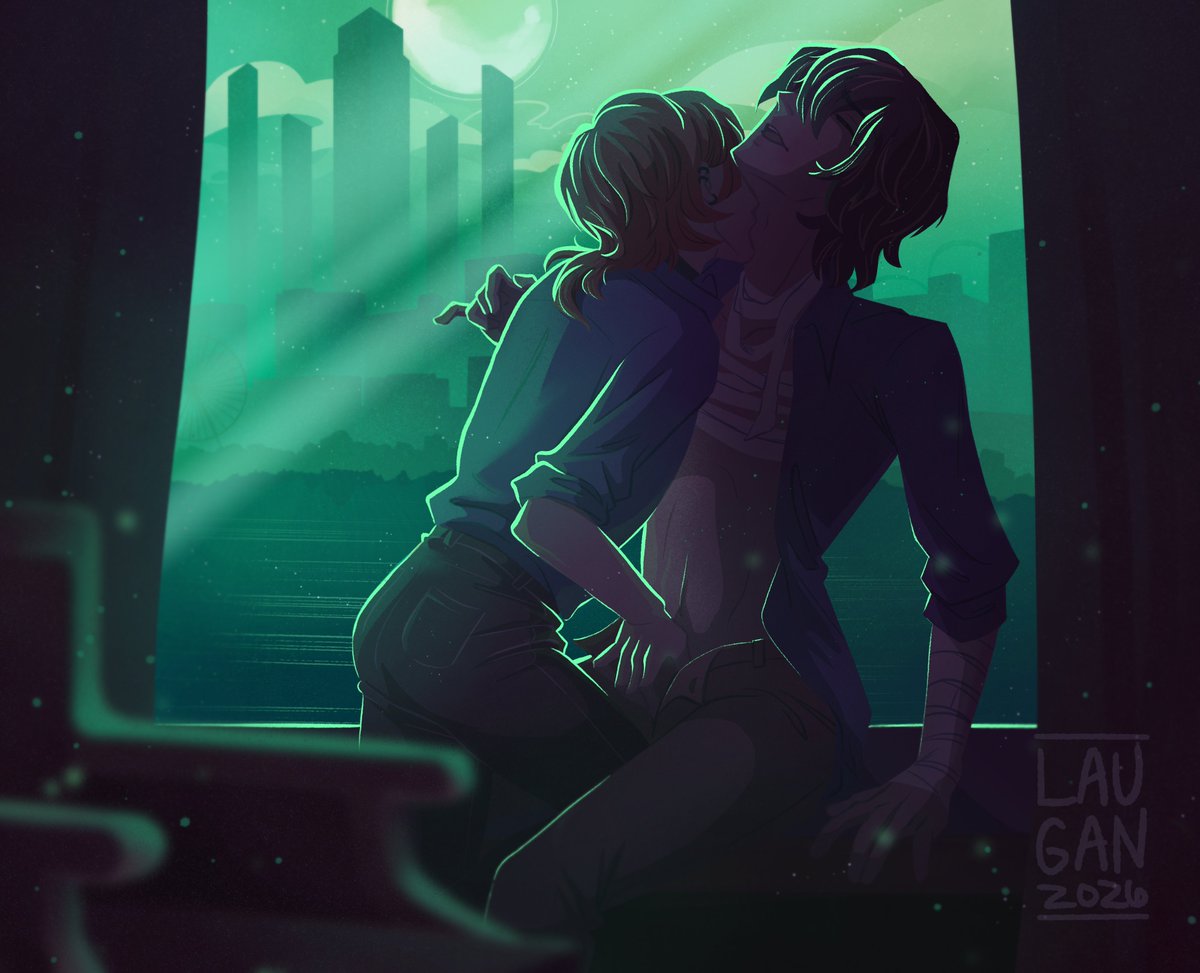 laugandraws's tweet photo. 'the sound 'cross the bay was the sound of you calling'

#soukoku #skk https://t.co/oIsJNJg9sl