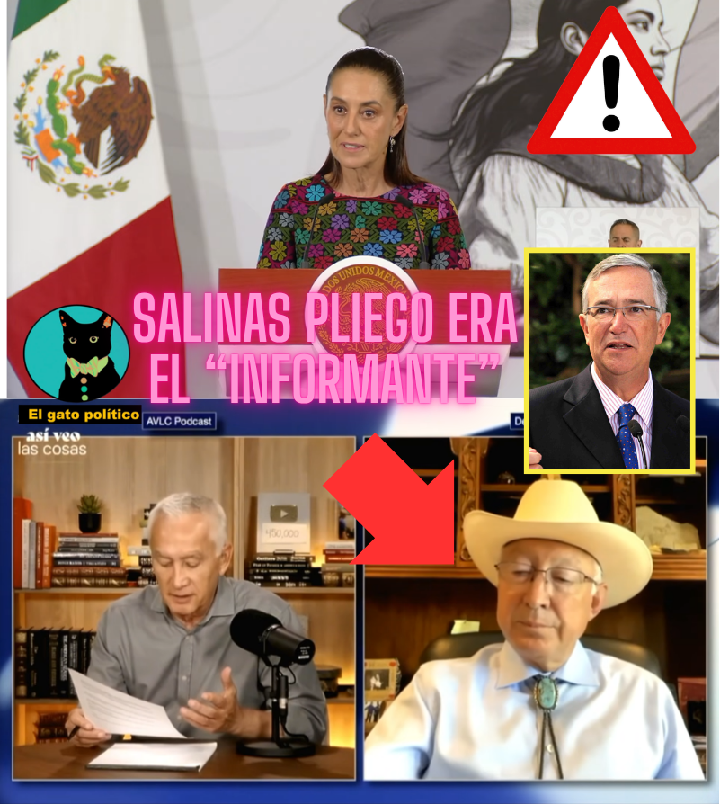 elgatopolitico_'s tweet photo. 🔴​🔴Salió el peine.
Resulta que el "informante" del exembajador de EE.UU. era Salinas Pliego, de ahí sacó Ken Salazar la "información" para decir que AMLO no quería que "El Mayo" hablara.

Ayer no le quedó más remedio a Ken Salazar que confesar que EE.UU. no tiene pruebas de que AMLO tenga nexos con el crimen:

"Que cada quien saquen sus conclusiones de quien se trata", dijo la presidenta refiriéndose a Salinas Pliego.
#MañaneraDelPueblo 📛📛