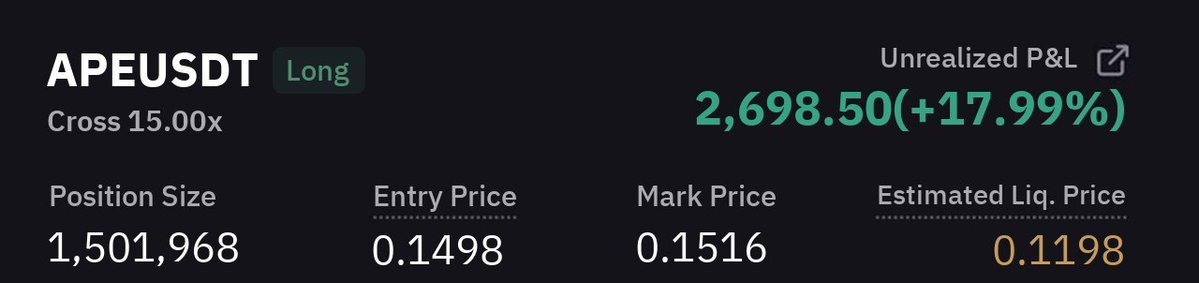 CryptoDegenPump's tweet photo. π #APE Pump result
β
1st target achieved in just 6 min
π΅ Huge quick profit 17.988% πͺ
π Advance buy and sell targets given only to our premium members.
π More quick profit signals available in premium channel. Hurry up πβ
β° Contact now β¦ https://t.co/RL3X9dfwFs https://t.co/dQFY7XFmnp