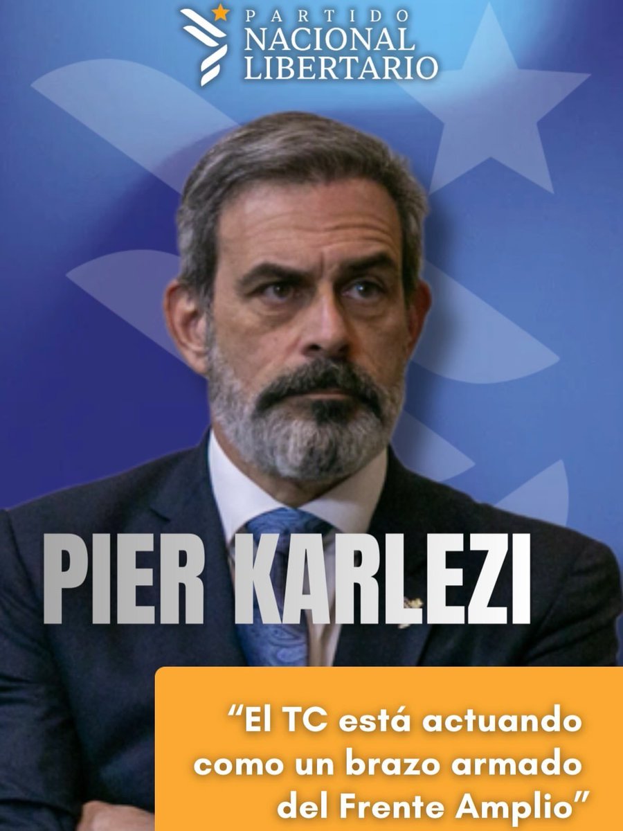 Partido_NL's tweet photo. ¡Basta de política en el TC! ⚖️🚫
El diputado Pier Karlezi no se guardó nada y arremetió contra el rol que está tomando el Tribunal Constitucional: “El TC está actuando como un brazo armado del Frente Amplio”.
El parlamentario del Partido Nacional Libertario denunció que el organismo se ha convertido en una “tercera cámara” con claros tintes ideológicos.
📢 Escucha sus declaraciones aquí:
#PierKarlezi #TC #PolíticaChilena