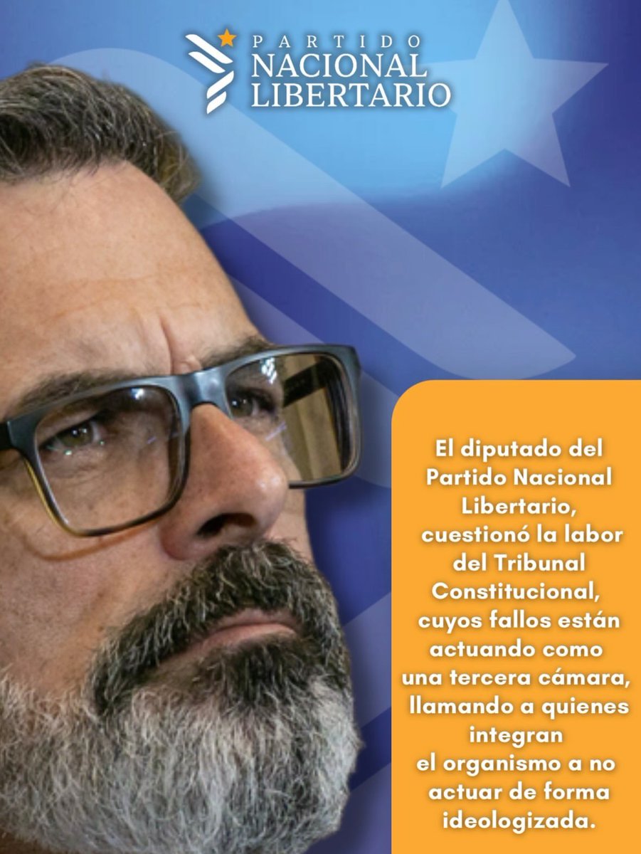 Partido_NL's tweet photo. ¡Basta de política en el TC! ⚖️🚫
El diputado Pier Karlezi no se guardó nada y arremetió contra el rol que está tomando el Tribunal Constitucional: “El TC está actuando como un brazo armado del Frente Amplio”.
El parlamentario del Partido Nacional Libertario denunció que el organismo se ha convertido en una “tercera cámara” con claros tintes ideológicos.
📢 Escucha sus declaraciones aquí:
#PierKarlezi #TC #PolíticaChilena