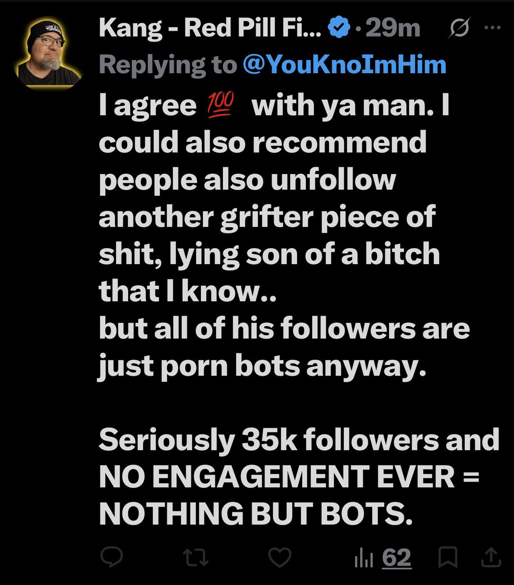 KomradeKAaron's tweet photo. Has nothing but bot followers he had to create himself, but thinks he's Kang of the internet.  This is what delusional looks like.  Angry toddler delusional. https://t.co/bsM1qQe46P