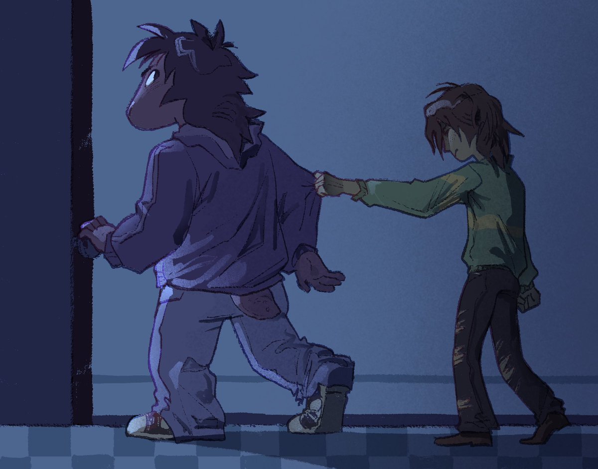 CreoAstra's tweet photo. You weren’t supposed to leave me… that’s not how it goes 
#deltarunefanart #deltarune #krusie https://t.co/d25kIvXr7y