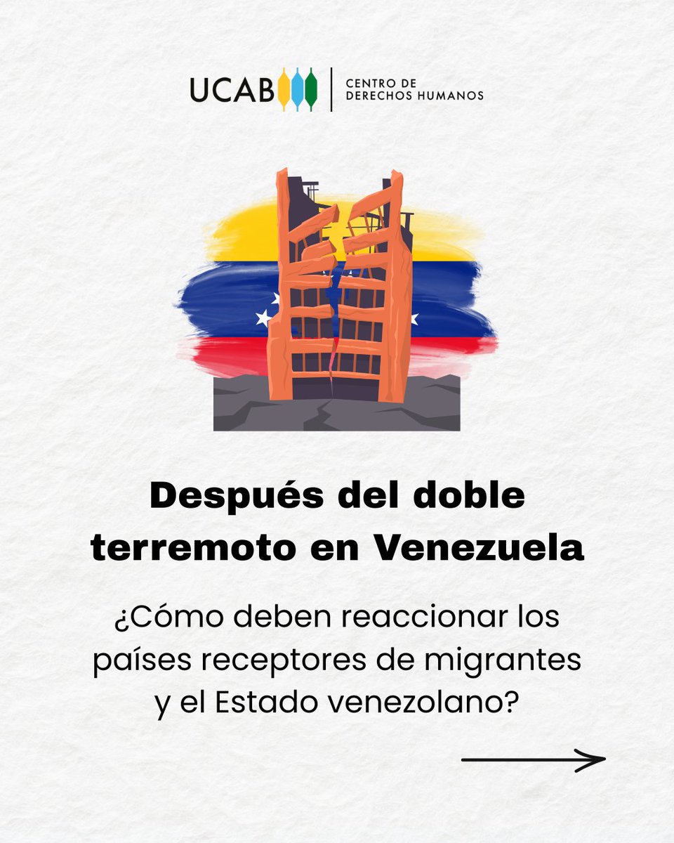 CDH_UCAB's tweet photo. Los derechos humanos no se detienen ante los desastres naturales

Ante este escenario, la protección de quienes huyen no es opcional; es una obligación internacional.

🔗Lee nuestras consideraciones aquí https://t.co/L6VRXRANcm https://t.co/glOMQoeL3X
