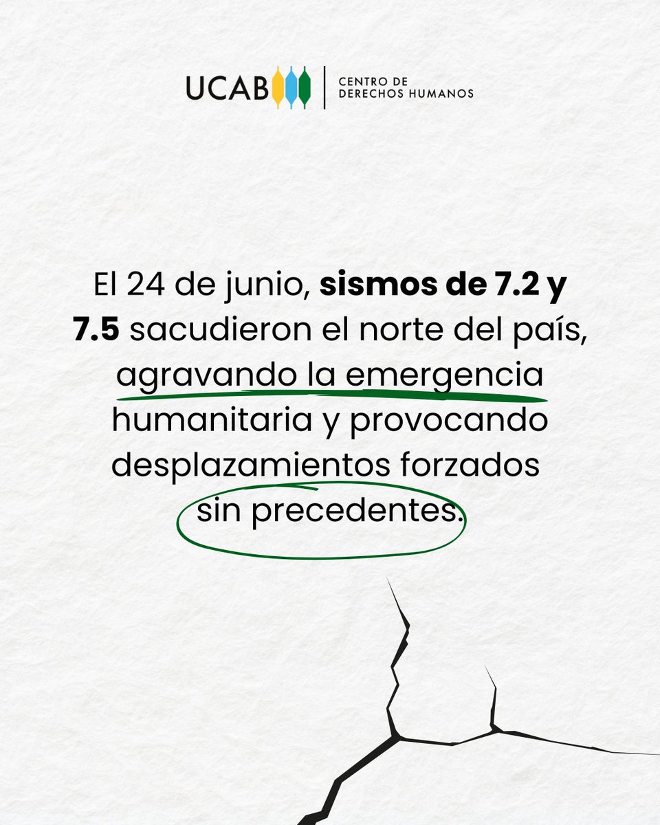 CDH_UCAB's tweet photo. Los derechos humanos no se detienen ante los desastres naturales

Ante este escenario, la protección de quienes huyen no es opcional; es una obligación internacional.

🔗Lee nuestras consideraciones aquí https://t.co/L6VRXRANcm https://t.co/glOMQoeL3X