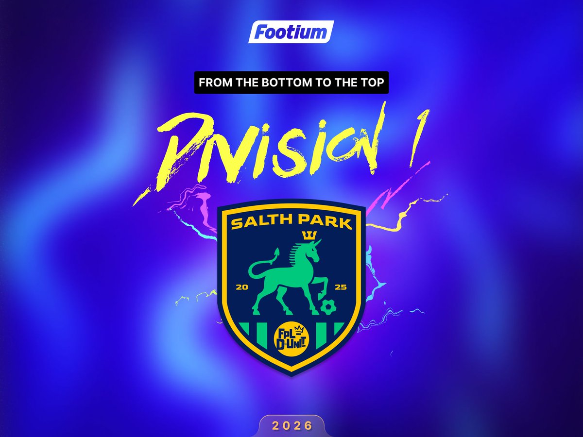 Footium's tweet photo. THE PERFECT CLIMB 😮‍💨 

Since their inception, @Salth_Park have won seven consecutive league titles, climbing from Division 8 all the way to Division 1 👏 

Can they make it eight in a row? 👀 https://t.co/27d7rDaQ2R