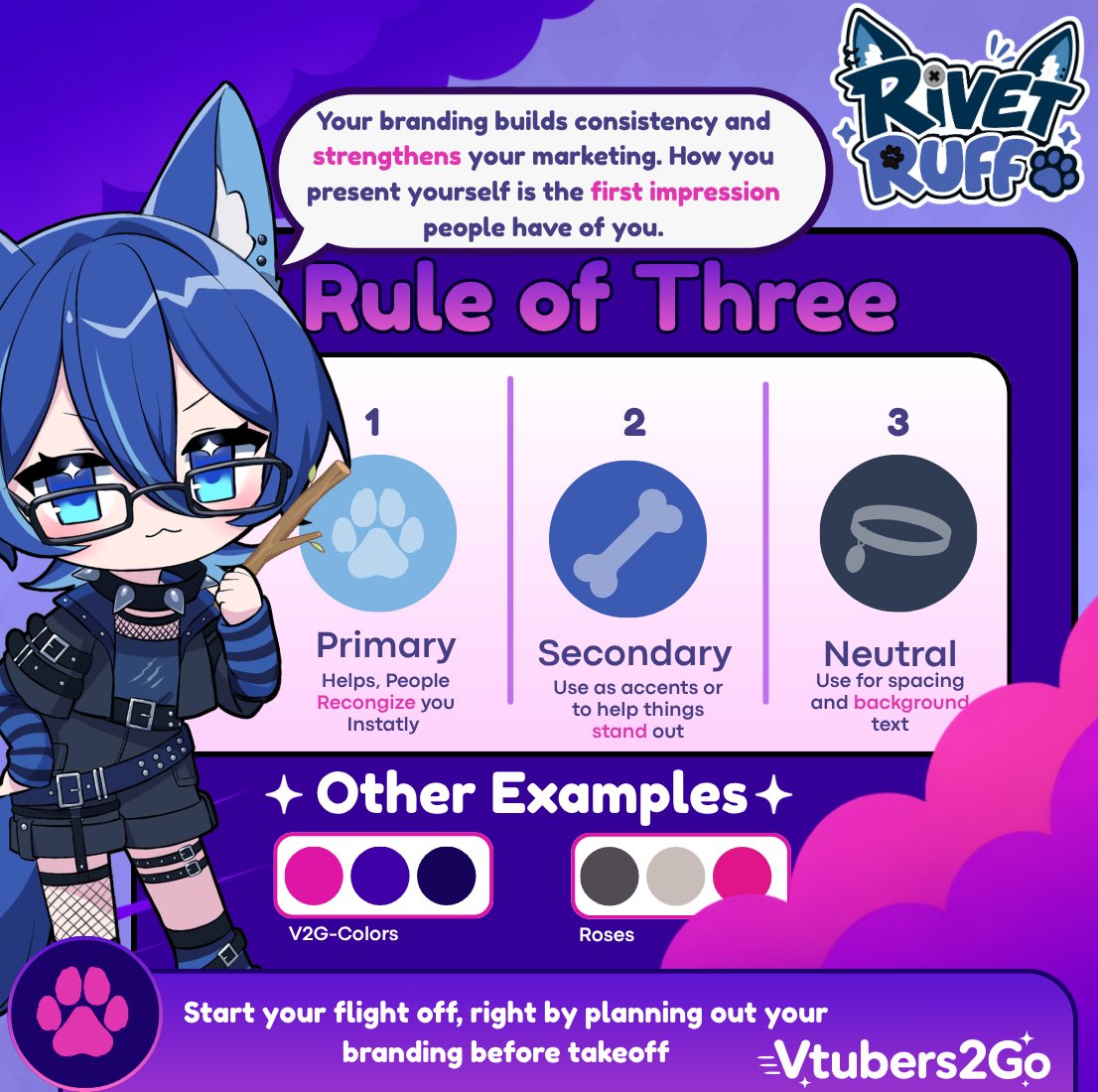 VTubers2Go's tweet photo. Ever wonder why some VTubers feel instantly recognizable?
Pick:
 1 Primary Color
 1 Secondary Accent
 1 Neutral
Use them everywhere and let your brand do the heavy lifting.
What's your current color palette? 

#VTuber #VTuberEN #ContentCreator #GraphicDesign #Branding https://t.co/I82vqMaEFc