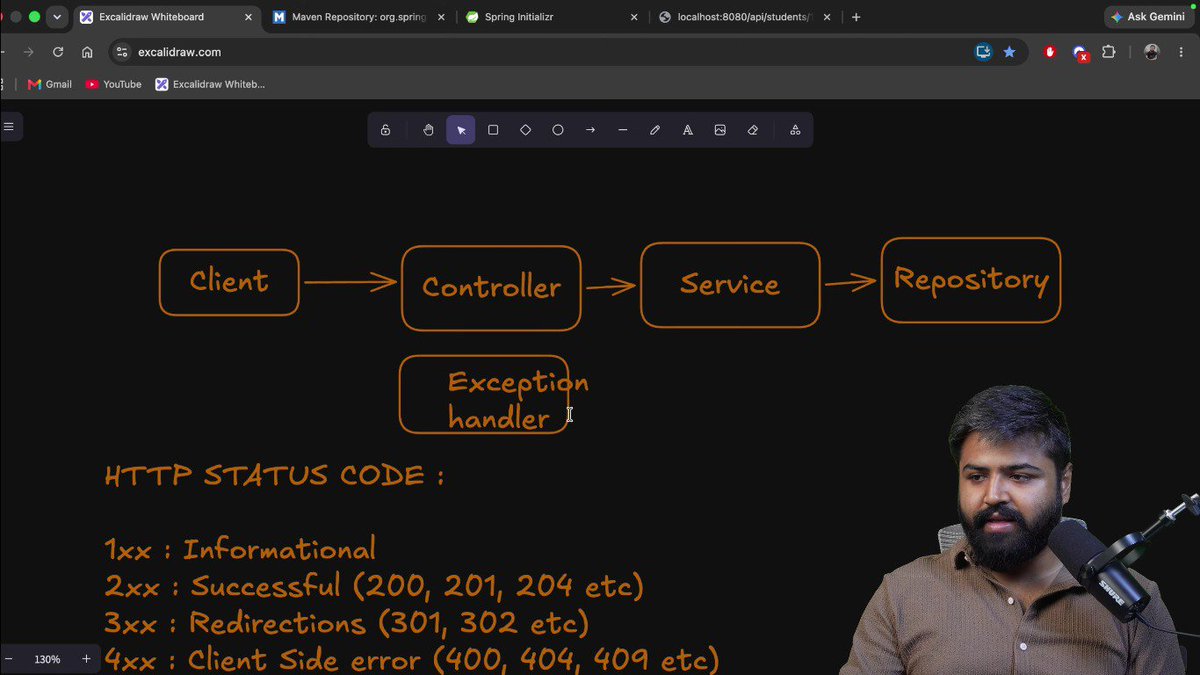 AzadKumar161440's tweet photo. Day 17 – Spring Boot Full Course 🚀

Today, I learned about Exception Handling in Spring Boot and how to build professional REST APIs.

#Day17 #SpringBoot #Java #BackendDevelopment #RESTAPI #ExceptionHandling #HTTPStatusCodes #SoftwareEngineering #CodingJourney https://t.co/Mk5H2cGdiB