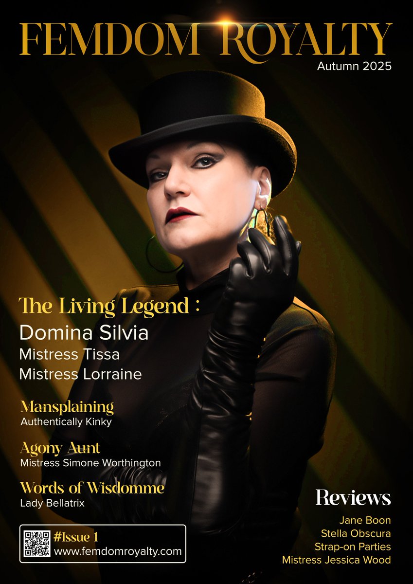 FemdomRoyaltyHQ's tweet photo. 👑Four glorious issues. Meet the four glorious Dominas who have graced our covers. 

👑1 Domina Silvia
👑2 Mistress Sidonia @EnglishMansion 
👑3 Matriarch Ezada Sinn @EzadaSinn 
👑4 Mistress Wildfire @Ms_wildfire_ 

Read them all here: https://t.co/FgBS3e8UZj https://t.co/OlScp9AJPu