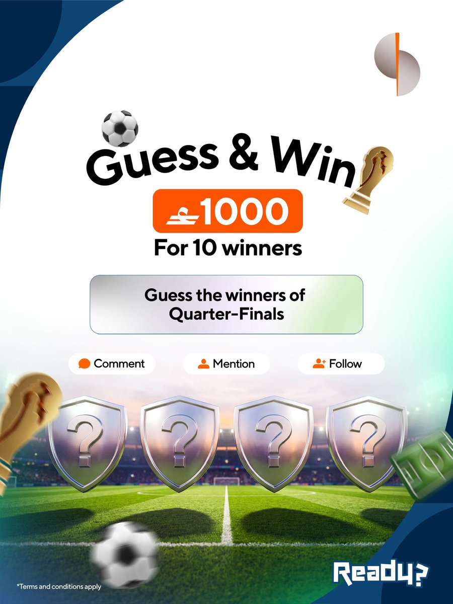 SoharIslamic_'s tweet photo. ⚽  توقّع الفرق الأربعة الفائزة في الدور الربع النهائي!

شارك بتوقعاتك واحصل على فرصة للفوز بجوائز نقدية تصل قيمتها الإجمالية إلى 1,000 ريال عُماني موزعة على 10 فائزين. 💰✨

للمشاركة:
1) توقّع الفرق الأربعة التي ستفوز في الدور الربع النهائي واكتب توقعاتك في التعليقات 👇
2) تابع صفحاتنا على وسائل التواصل الاجتماعي 📲
3) منشن صديقك للمشاركة في التحدي 🤝

للاطلاع على الشروط والأحكام، يرجى زيارة الرابط:
https://t.co/1CuCAajYcX

🏆⚽ Guess the 4 winning teams of the Quarter Finals!

Share your match predictions and get a chance to win cash prizes totaling OMR 1,000 distributed among 10 winners.

To Participate:
1) Guess the 4 winning teams of the quarter-finals in the comments below 👇
2) Follow our social media pages 📲
3) Mention a friend to join the challenge 🤝

To view terms and conditions, please visit link:
https://t.co/iS5CTc88fw