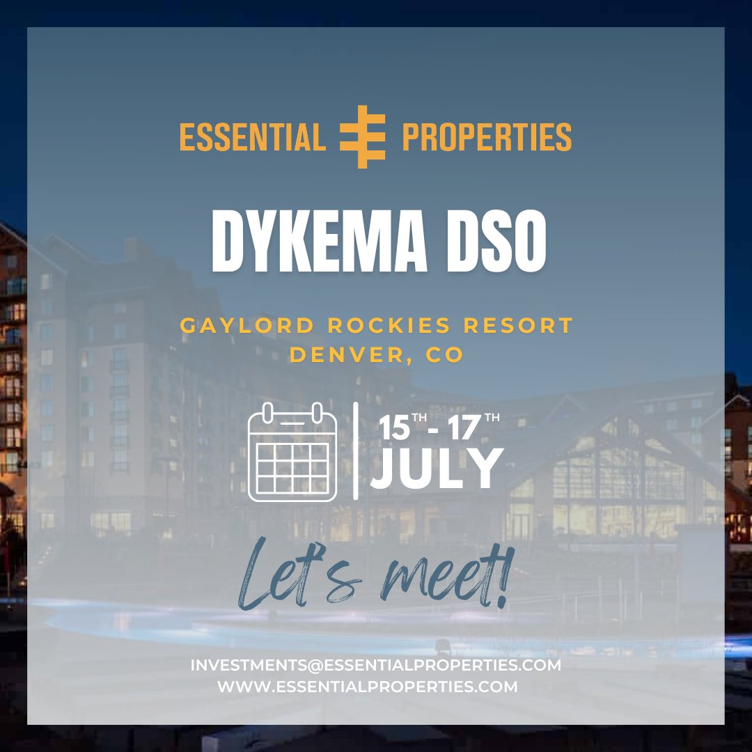 EssentialPropRT's tweet photo. Heading to Dykema! Let’s collaborate on how EPRT supports dental practices in scaling operations and accelerating growth. Ready to boost your service-oriented business? Connect with us: investments@essentialproperties.com https://t.co/cTAHhcBMip