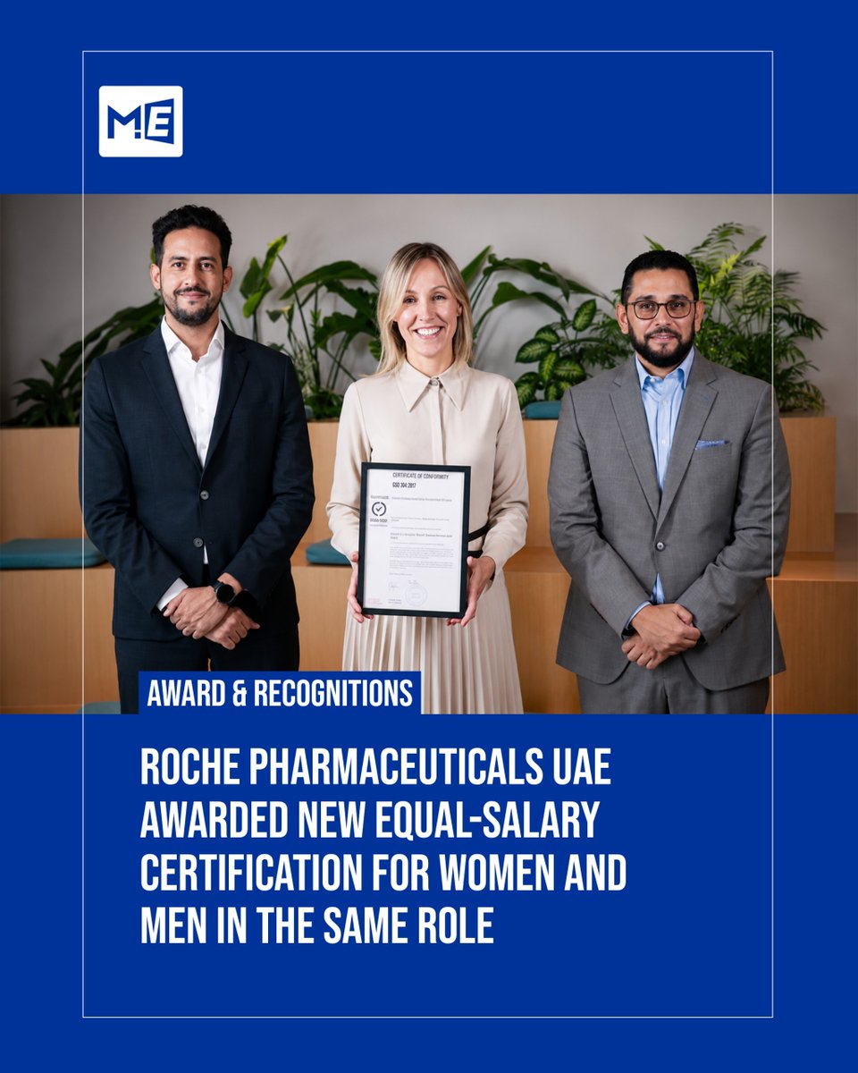 MedEdgeMEA's tweet photo. @Roche is the first global organization in the UAE to receive the @equalsalary  Foundation's Equal Pay Certification, recognizing its commitment to pay equity and workplace inclusion.

#MedEdgeMEA #UAE #EqualPay #WorkplaceEquity https://t.co/mmqycvALCa