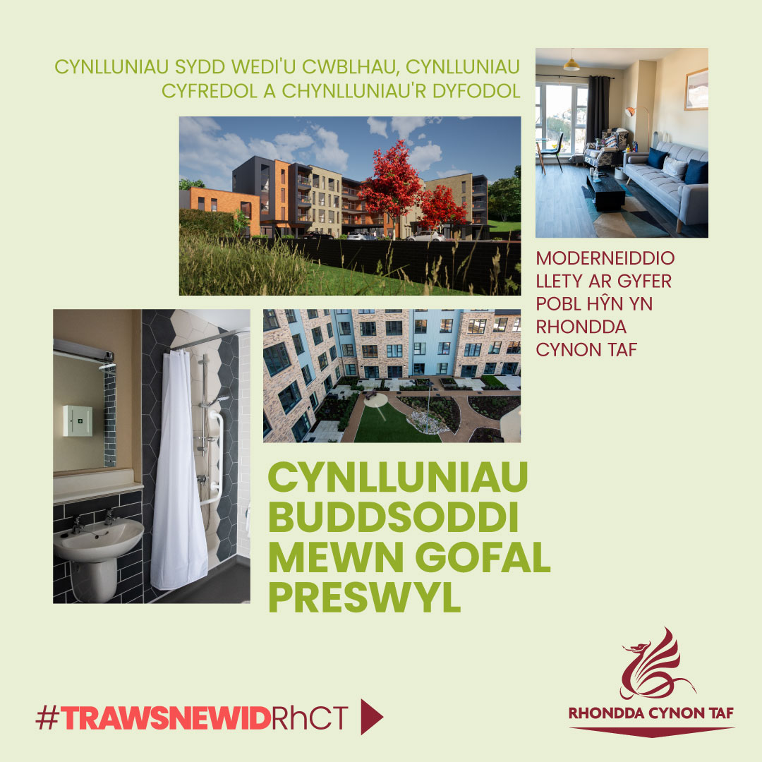 CyngorRhCT's tweet photo. Rydyn ni wedi ymrwymo i foderneiddio llety gofal preswyl ar gyfer pobl hŷn yn RhCT trwy ddarparu cynlluniau buddsoddi. Dysgwch ragor am gynlluniau wedi'u cwblhau, cynlluniau cyfredol, a chynlluniau’r dyfodol: https://t.co/UHD8S7HYWk #TrawsnewidRhCT https://t.co/aAt3ttURyw