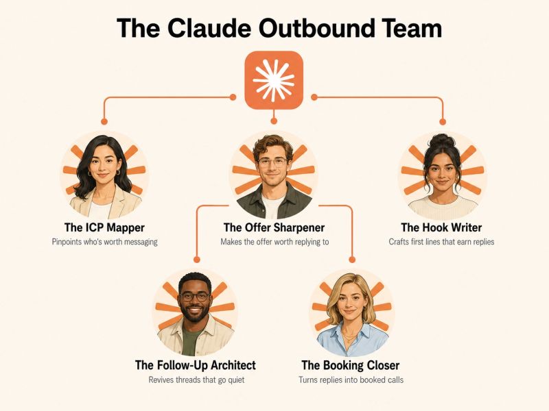 ThomasVantage's tweet photo. I built a Claude-powered outbound team for B2B founders.

And I'm giving it away free.

Most founders use AI to rewrite emails and clean up LinkedIn posts.

The smarter play: use it to build the meeting-booking system your sales process is missing.

What I built:

→ 7 specialized Claude prompts
→ 1 Master Meeting Engine prompt that ties them together

Not generic "act as an SDR" rubbish.

A full outbound stack covering:

→ ICP mapping (who's worth messaging, who's a waste of time)
→ Offer sharpening (so the outreach earns a reply)
→ Hooks and openers (the first line that gets a response)
→ Conversation starters that don't read like a pitch
→ Objection handling (turning "not now" into a call)
→ Follow-up sequencing (reviving threads that go quiet)
→ Booking conversion (moving replies onto the calendar)

Each prompt owns one job.

Give it your offer. Ask the question. Get the kind of answer most founders pay a consultant four figures for.

Will it book the meetings for you?

No. It can't run the outreach. It can't manage deliverability. It can't keep your calendar full while you're in client work.

But for the founders flying blind on LinkedIn, it hands you the strategy layer behind 1,500+ meetings booked a month.

You get the full kit. All 8 prompts. The questions to ask. The numbers to plug in. The order to run them in.

Use it this week.

Want it?

Like this + Comment "TEAM" & I'll DM it to you.

(Must Follow For DM)