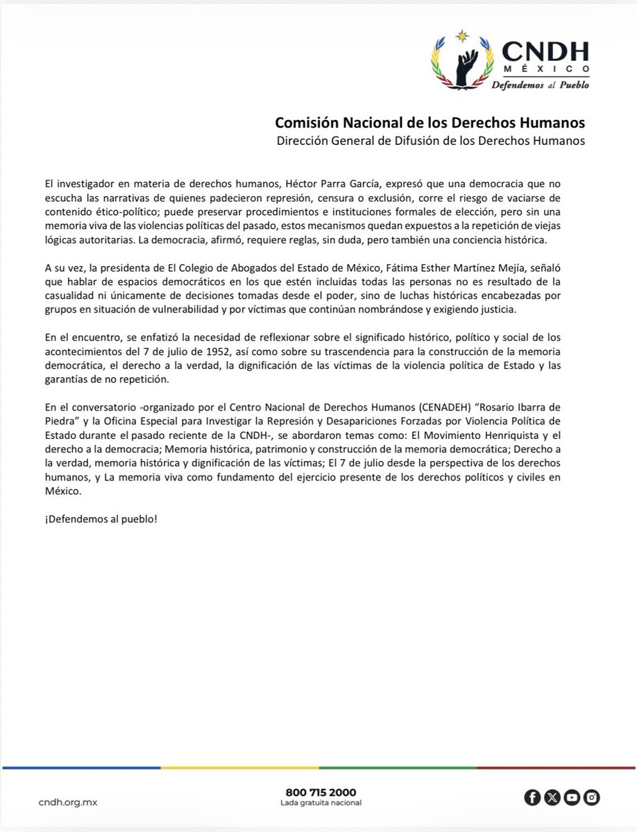 CNDH en México tweet media