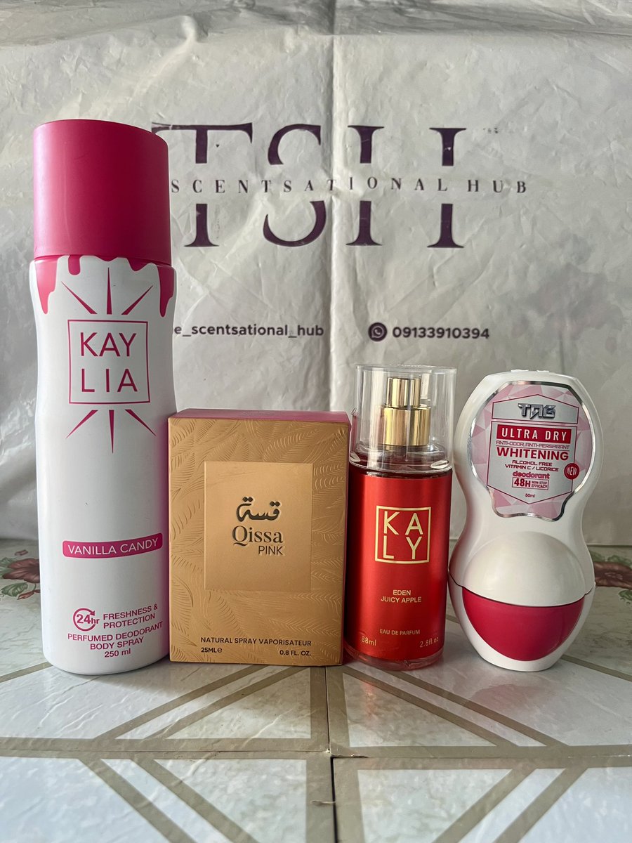 TSHperfumes's tweet photo. Every girl deserves a signature scent. ✨🌸 
Whether you love soft florals, sweet vanilla, juicy fruits or warm gourmand notes, there’s a combo here with your name on it.
📩 Send us a DM to order.
#TheScentsationalHub #PerfumeCombo #SmellAmazing #PerfumeLovers https://t.co/Sq8EDCeFmc