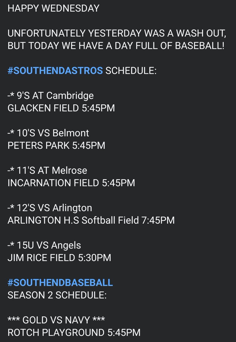 South End Baseball tweet media