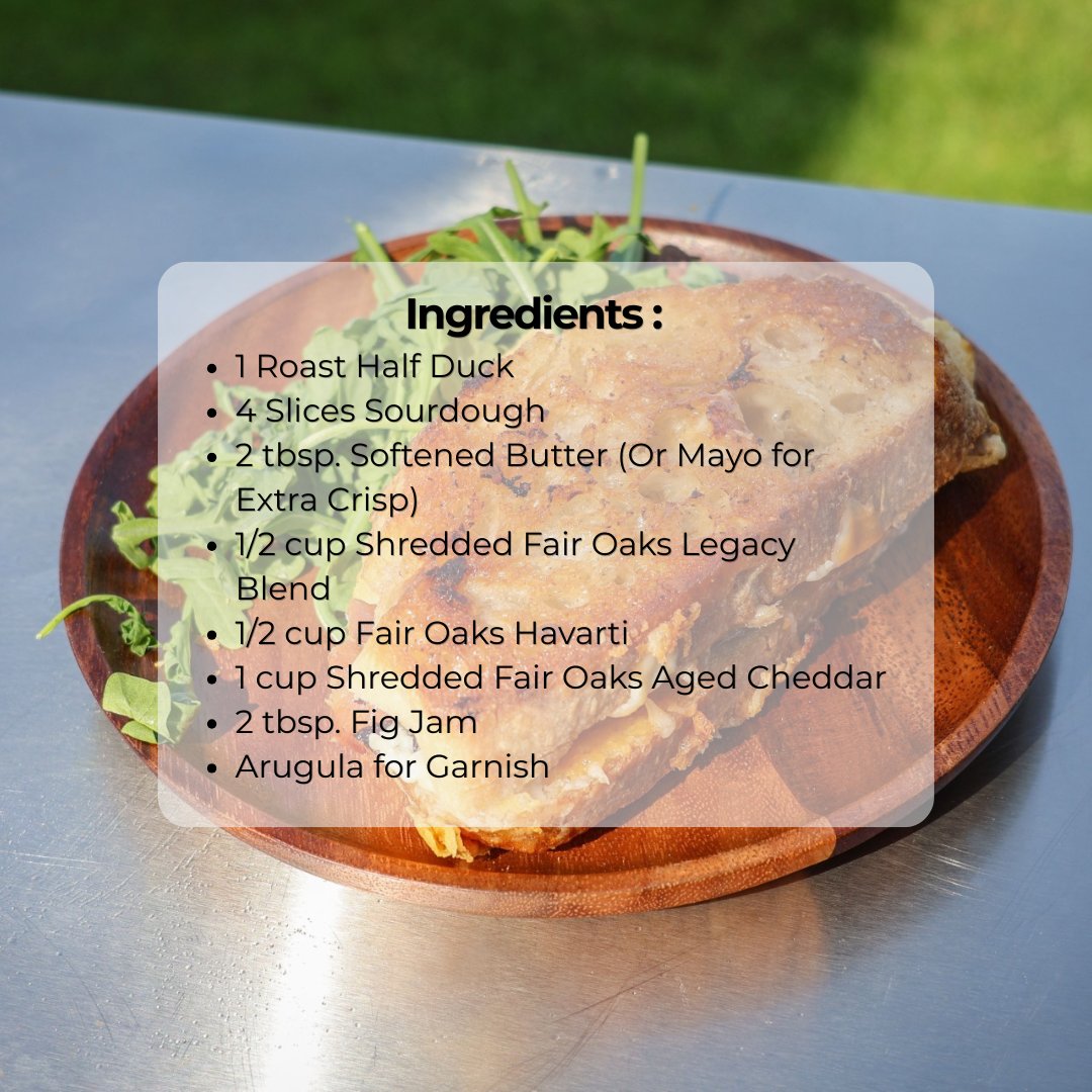 MapleLeafFarms's tweet photo. We're back and we're ready to share all things duck! First up, we have our Deluxe Duck Grilled Cheese.😋 https://t.co/jZwf7ScqFg