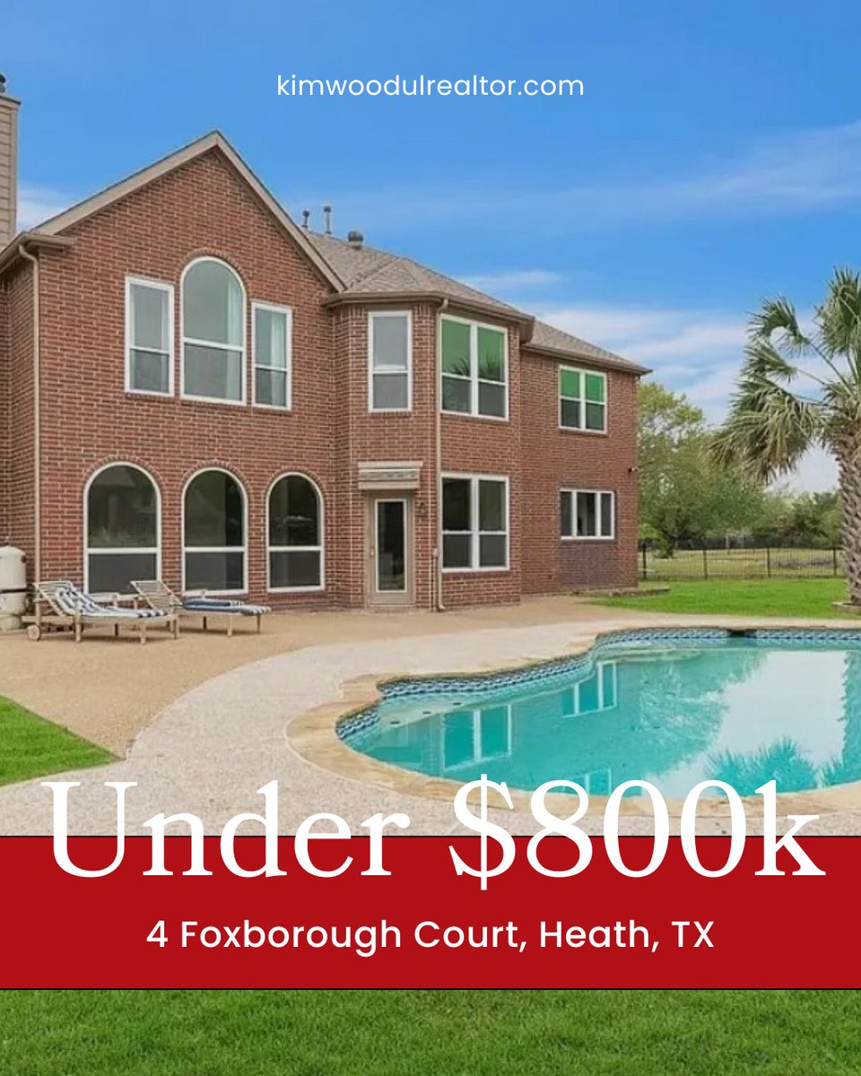 WoodulKim's tweet photo. Big Price Reduction! This beautiful Heath home with a pool is available for $730k! π‘
Homes with pools in Heath at this price point do not come around often. Message or call me!
https://t.co/8oxevNX7uh
βοΈ 214-392-7303
#HeathTX #DFWRealEstate #EbbyHalliday #KimWoodulRealtor https://t.co/rwZu3vMsin