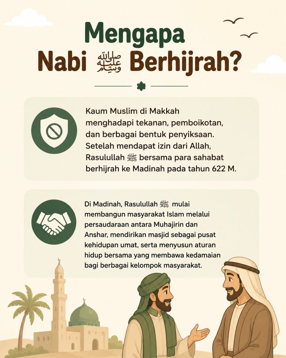 eduhajj's tweet photo. 🌙 Hijrah bukan sekadar berpindah tempat, tetapi awal lahirnya peradaban Islam. Semoga semangat hijrah menginspirasi kita untuk terus memperbaiki diri dan menebarkan kebaikan. 🤲✨

#HijrahNabi #Muharram #SirahNabawiyah #Islam #EduhajjOfficial https://t.co/bdwl2irGVA