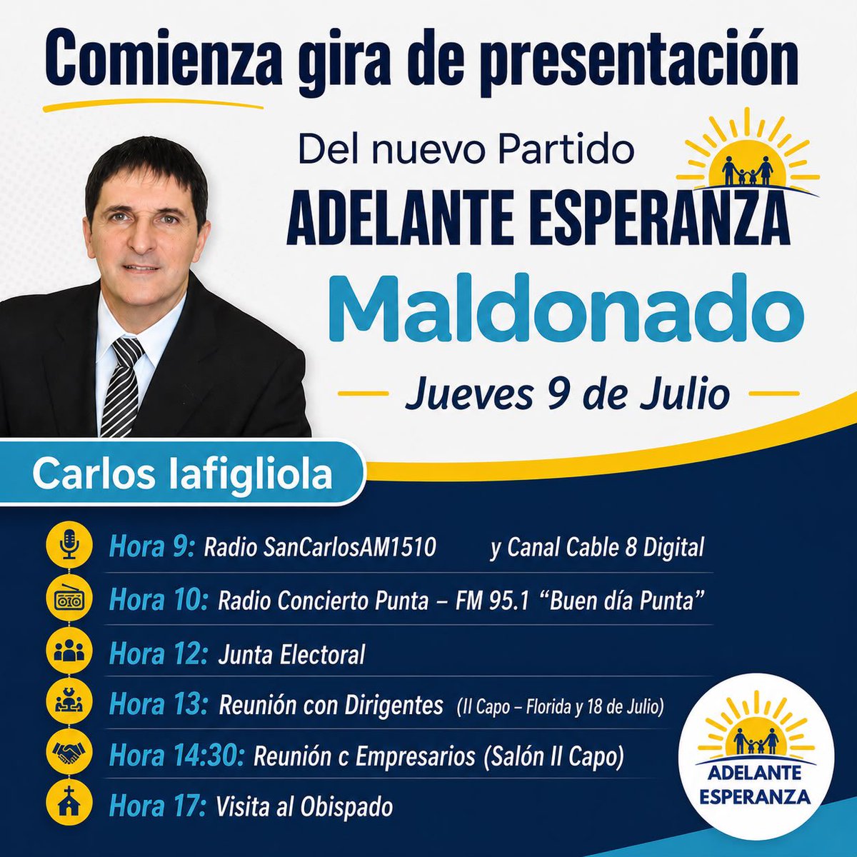 CIafigliola's tweet photo. ARRANCAMOS, UN NUEVO TIEMPO !

Levantando los principios de siempre, defendiendo las causas de siempre, levantando las mismas banderas de siempre,las de toda la vida, 100% Social Cristianos,Pro Vida y Pro Familia, pero desde UN NUEVO Y PROPIO CAMINO: 

PARTIDO ADELANTE ESPERANZA! https://t.co/bhzkq8slER