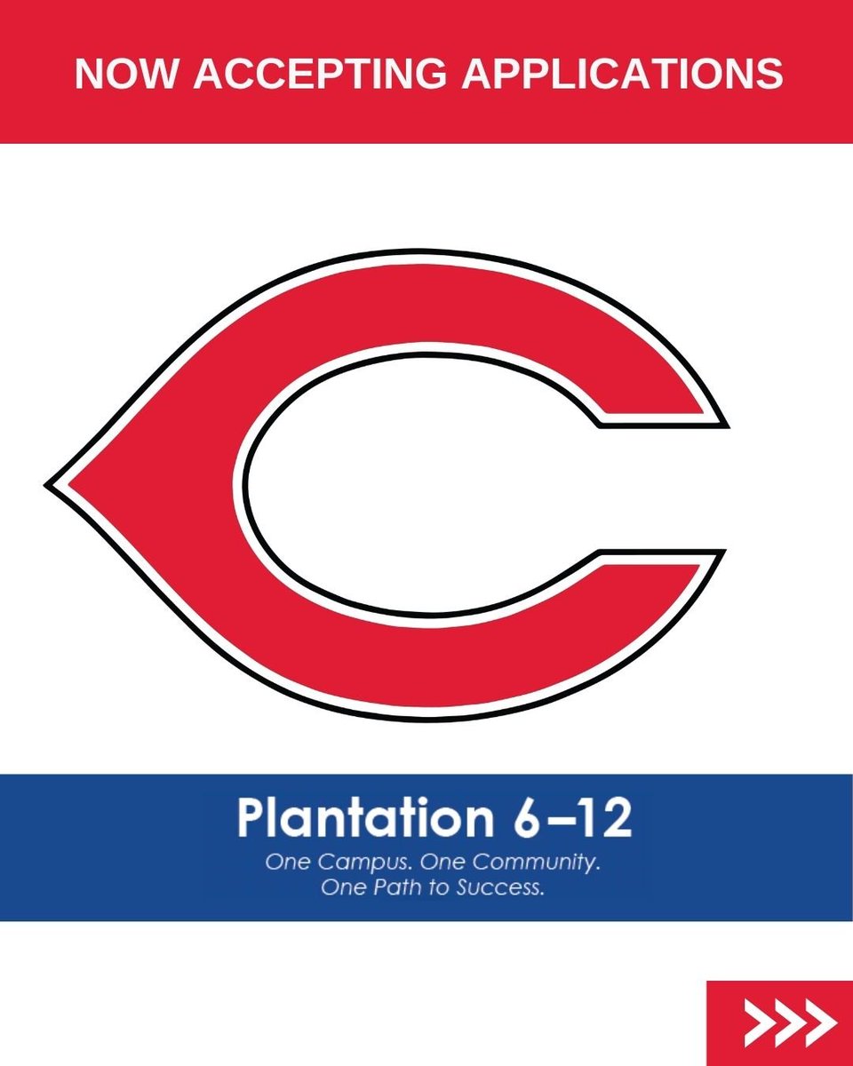 browardschools's tweet photo. 🌟 Plantation 6-12 Magnet School 🌟

A seamless pathway to success starts here! Plantation 6-12 Magnet School empowers scholars through innovative learning opportunities, academic excellence, and specialized magnet programs designed to prepare them for college, careers, and beyond.

Now accepting applications for the upcoming school year.

Seats are limited. Apply now!
🌐 https://t.co/oSBioPrjzT
📞 Call (754) 322-1850 to schedule a tour.
📍 651 NW 42nd Ave., Plantation, FL 33317