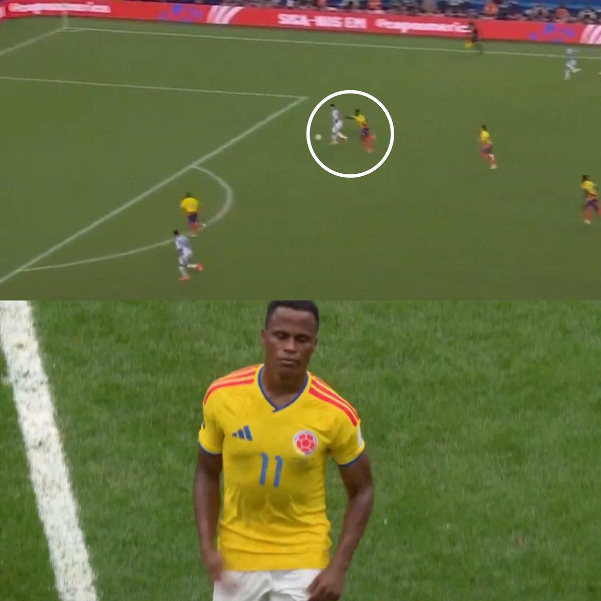 Juezcentral's tweet photo. Copa América 2024. Tiempo extra en la final vs Argentina. Para evitar roja por último hombre, Carlos Cuesta deja pasar a Lautaro Martínez sin hacerle falta. Gol de Argentina y Colombia pierde la final. 

Octavos del Mundial 2026. John Arias venía siendo el mejor de Colombia. Lorenzo lo saca al minuto 65. En rueda de prensa dijo que fue por desgaste, pero también porque tenía amarilla. Colombia eliminada en penales.

Sigamos compitiendo por el premio Fair Play. 

Si, qué fácil es hablar con el diario del lunes, amigos. Pero es que el de ayer, con el equipo que tenía Colombia, duele más que todas.