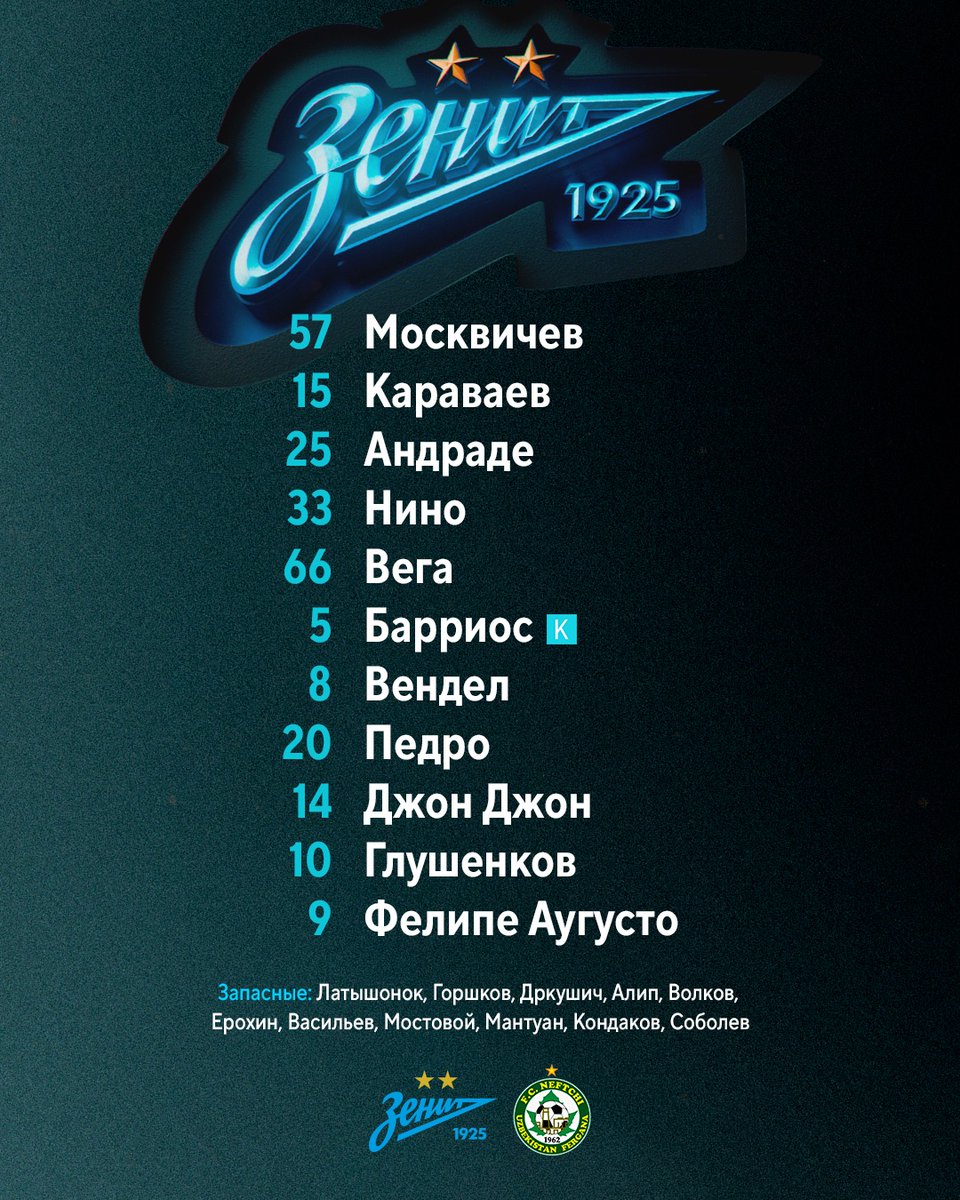 zenit_spb's tweet photo. ⚡ Наш состав! https://t.co/SMDJZmqMmc