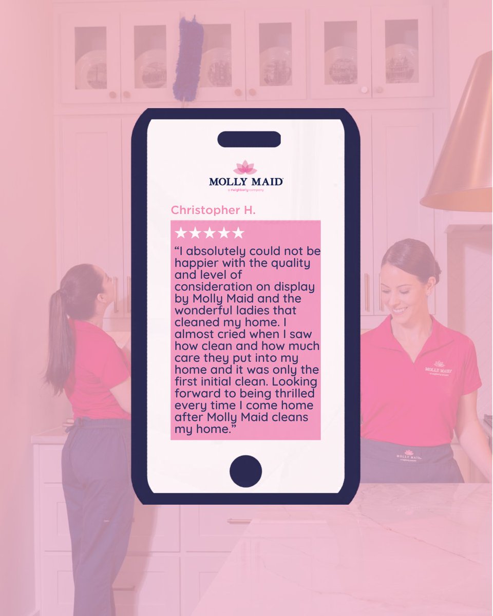 MollyMaid's tweet photo. When a clean feels this good 💗
Our customers know—thoughtful care and attention can make all the difference when it comes to your home.
That’s why so many people count on Molly Maid again and again.
Call today or go online to schedule your free estimate.
#MollyMaid... https://t.co/RhCPQWRfwX