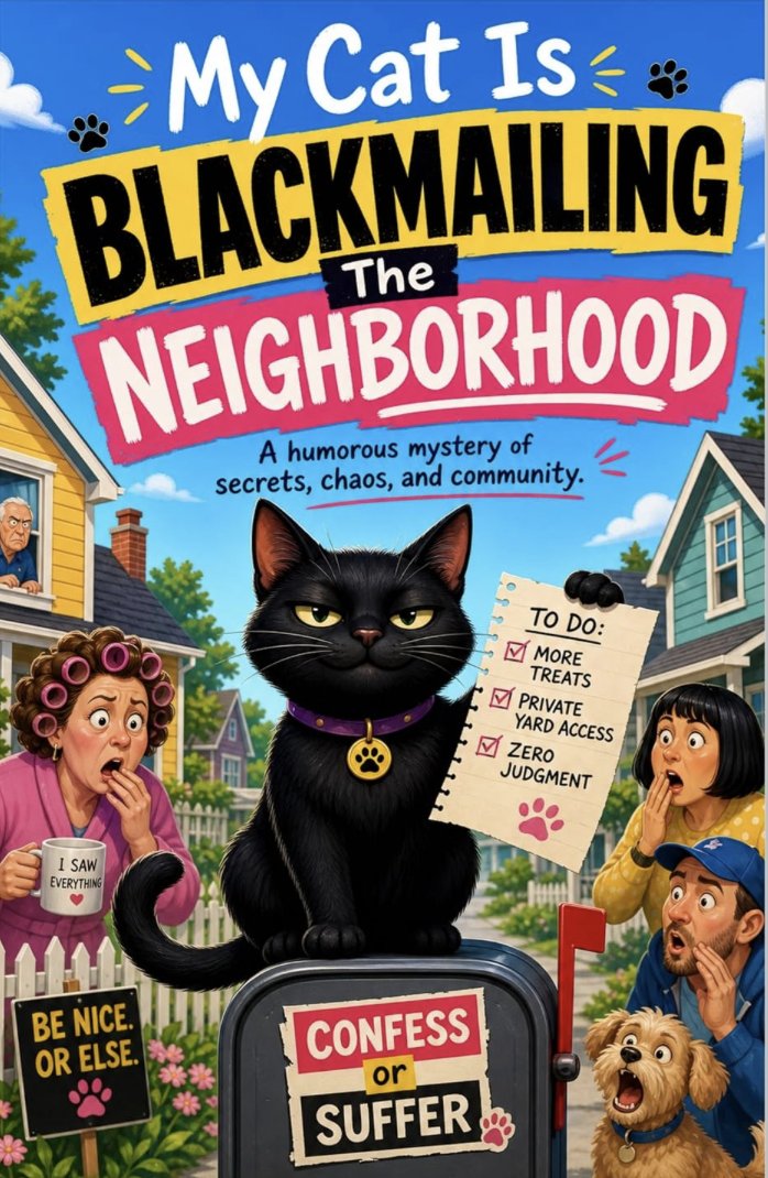 pandacutie2105's tweet photo. https://t.co/2Em3KwNbeo
your cat came home with your neighbor's biggest secret... what would you do?
😼📦My Cat Is Blackmailing The Neighborhood
#CozyMystery #CatBooks #BookTok #KindleUnlimited #MysteryReaders https://t.co/t7DTKPeVlf