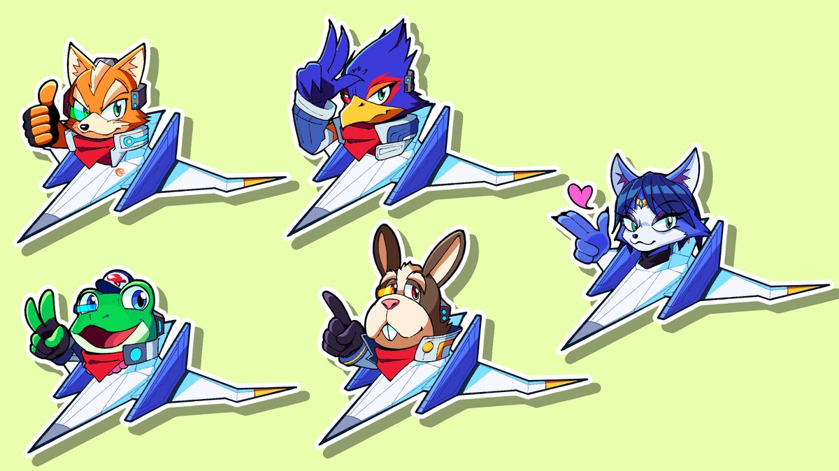 AdriWindGB's tweet photo. Star Fox sticker designs🦊🐥🐸🐰🐱 https://t.co/HotEea59a4