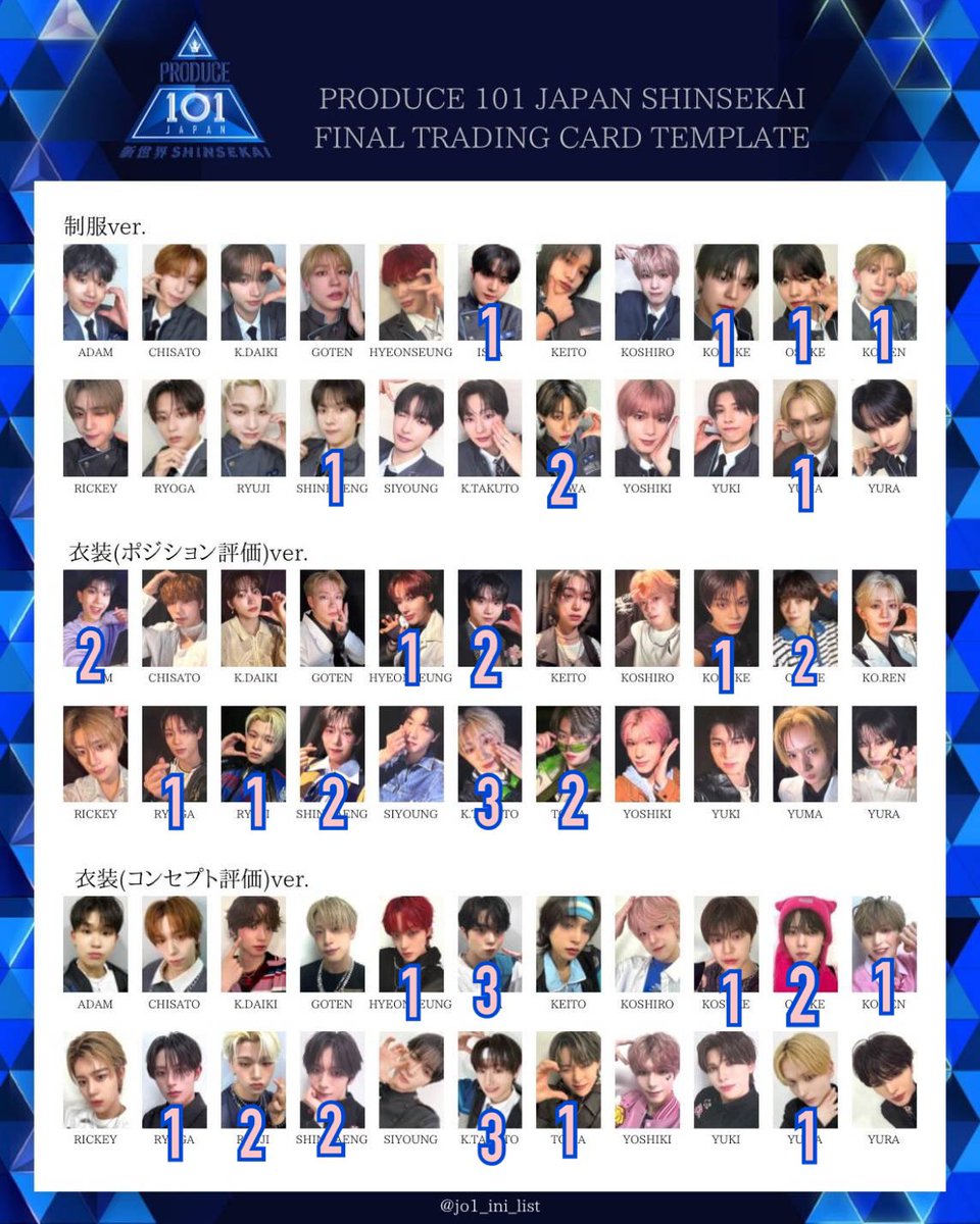 _____iO313's tweet photo. ✧ 交換 ✧

PRODUCE 101 JAPAN
プデュ 新世界 日プ
ファイナル トレカ 

譲
画像1 
ファンブック ピンクモリ
(重なっているトレカは各5〜7あります)

求
慶応guys
画像2
シンヘン 熊部 柳谷 照井 杉山
濱田 飯塚 土田 小清水
岡田 アダム ヒョンスン

郵送 ＞8/23ペンミ現地手渡し。

→続きます https://t.co/oclbHyEQDV