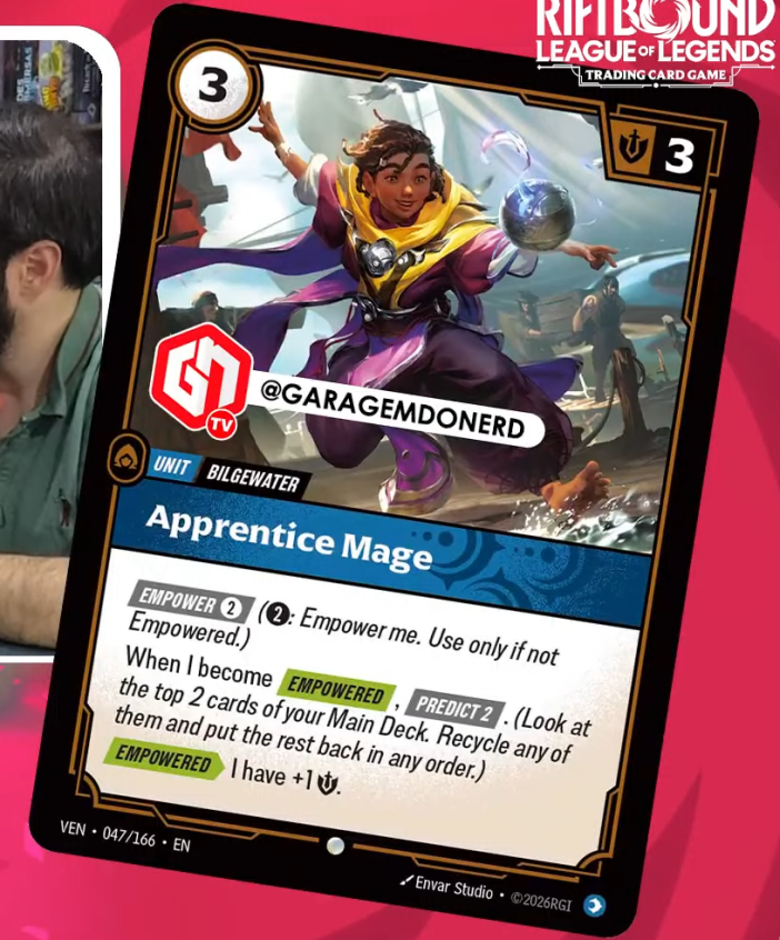 RiftboundReport's tweet photo. Apprentice Mage has been revealed by Garagem do Nerd TV on Youtube!

📺 https://t.co/nONluU0zAS

#RBVendetta https://t.co/1KxLgRqthf