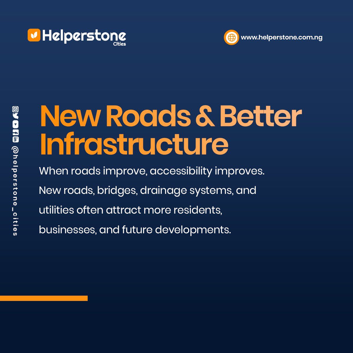 HelperstoneCity's tweet photo. Knowing what to look for can help you better understand how an area is changing over time.
From improved infrastructure to new businesses and housing developments, growth often leaves visible clues.
📍Which sign do you think is the strongest indicator of a potential investm https://t.co/7XmGXjSuan