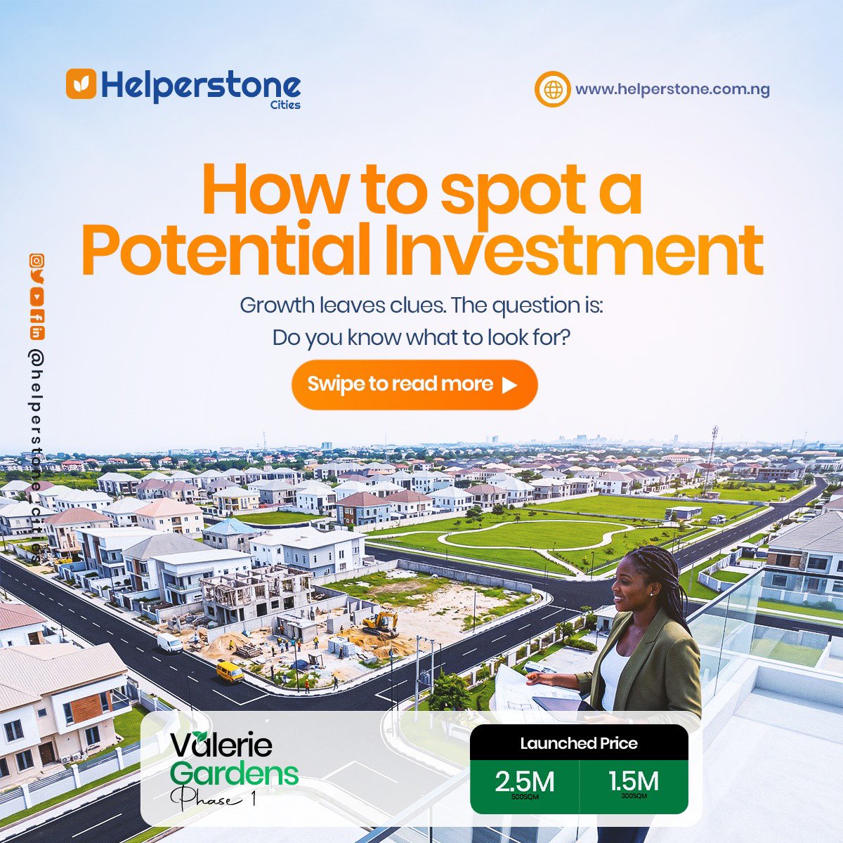 HelperstoneCity's tweet photo. Knowing what to look for can help you better understand how an area is changing over time.
From improved infrastructure to new businesses and housing developments, growth often leaves visible clues.
📍Which sign do you think is the strongest indicator of a potential investm https://t.co/7XmGXjSuan