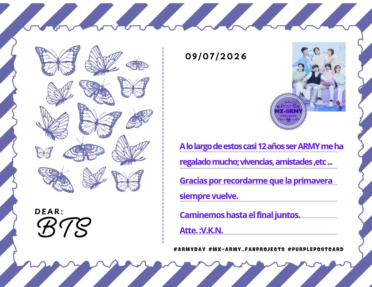 LasGalactinas's tweet photo. A lo largo de estos casi 12 años ser ARMY me ha regalado mucho; vivencias, amistades, etc...
Gracias por recordarme que la primavera siempre vuelve.
Caminemos hasta el final juntos.

#ARMYDay #MXARMY_PROJECTS #PurplePostcard https://t.co/AvmMrO6WvT