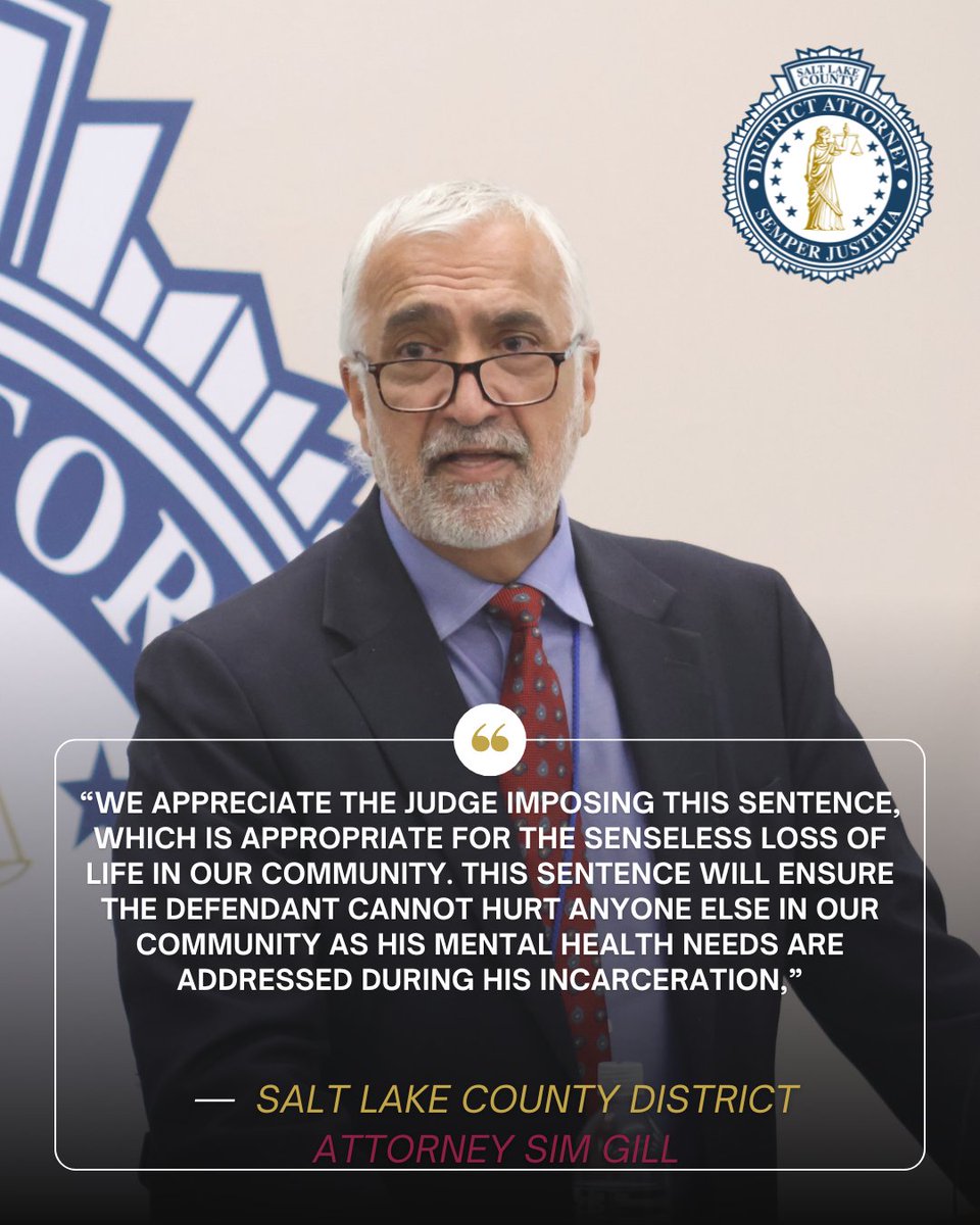 SLCountyDA's tweet photo. ICYMI: DA Gill announced the sentencing of Miguel Zamora-Bonilla to 15 years to life for the 2022 murder of Luis Alberto Cardenas. https://t.co/M63c6tM84L