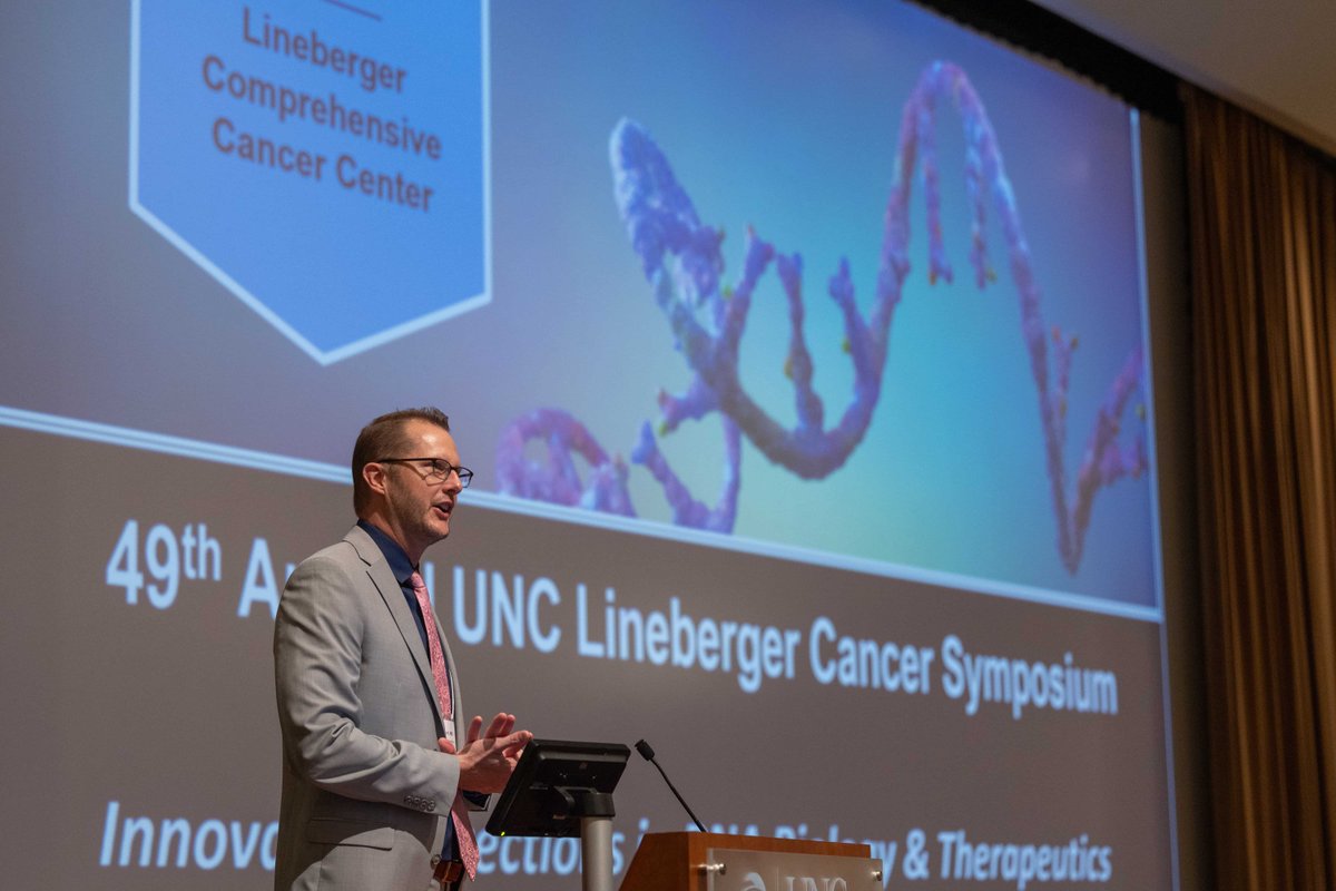 UNC_Lineberger's tweet photo. The 49th Annual UNC Lineberger Scientific Symposium focused on emerging discoveries in RNA biology and their potential to advance cancer research and treatment. The event also featured a poster session and the inaugural Earp Lecture, a new endowed lectureship.

Read about all the exciting highlights from our signature event! https://t.co/oeZYXNRh7K