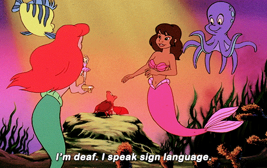 reminiscinbby's tweet photo. a heartbreaking disney fact: the little mermaid TV series (1992–1994) introduced a deaf latina mermaid called gabriella who communicated through sign language. she was created in memory of a 2-year-old ariel fan who sadly lost her battle with leukemia https://t.co/YVBigmGsRs