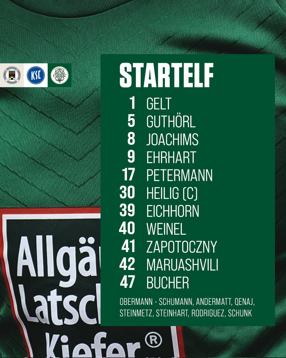 fc08homburg's tweet photo. 📋 Unsere Startelf ist da!
Karlsruhe II 🆚 Homburg
So startet unser FCH in die Partie.
Anstoß: 🕑 18:00 💚
📱 https://t.co/VtaU7Xd9p6 | Instagram Story
–––––
#testspiel #KSCHOM
#fc08homburg #nurderFCH #aufstellung #lineup https://t.co/9FQ4ERRwg5
