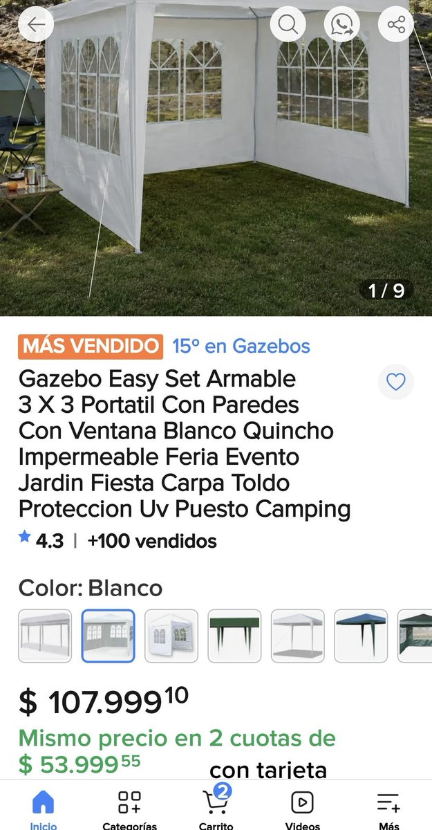 EugeGordillo's tweet photo. #SonChoros @MartinLlaryora @gobdecordoba
Un Gazebo lo cotizan 3 veces mas que el valor de Mercado!
Presupuesto $319.000 c/u
Mercado libre$108.000 c/u https://t.co/LTUGi0V4e1