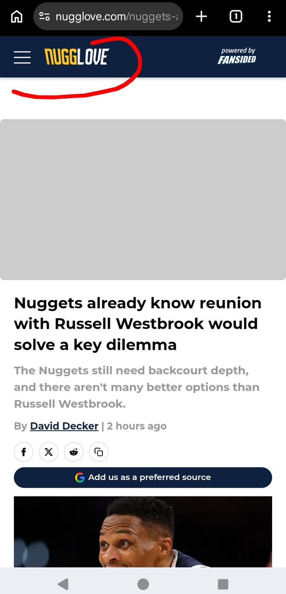 RussNationPrez's tweet photo. The same website that said the Nuggets should be thankful Russ didn't re-sign with them last year smdh 🤦. https://t.co/Mf95O7MbKk