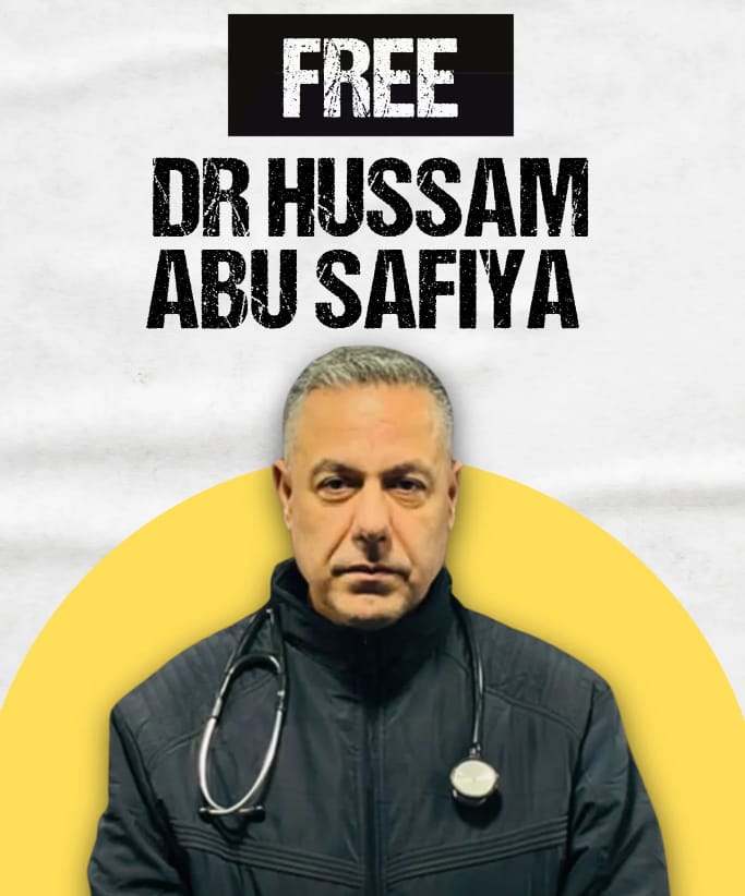 mmariammustafa's tweet photo. Dr. Hussam Abu Safiya should be caring for patients, not enduring isolation. Demand his immediate release.

#FreeDrHussamAbuSafiya #FreeHussam #ProtectMedics #HumanRights
@UNHumanRights
@WHO https://t.co/v5uAeBTwYs