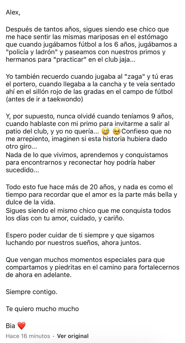 _canchacentral's tweet photo. SE NOS CASA BIA!! 💍❤️

La brasileña le dedicó un muy lindo mensaje a Alex🥹

(vía Instagram) https://t.co/zMx2RWZwnQ