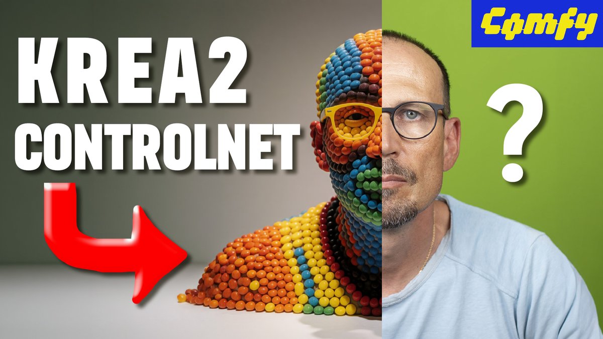 CorreiaE34's tweet photo. Dans cette vidéos je vous montre un moyen pour contrôler vos générations avec une map de profondeur et/ou un Canny.
---
https://t.co/Cn9CAUb5a1
#comfyui #Krea2 #controlnet https://t.co/uRKAruUuxU
