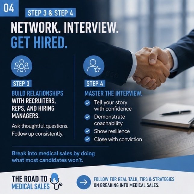 roadtomedical's tweet photo. How to Break into Medical Sales - 4 steps #medicalsales #medicaldevices https://t.co/MEChSSsKRK