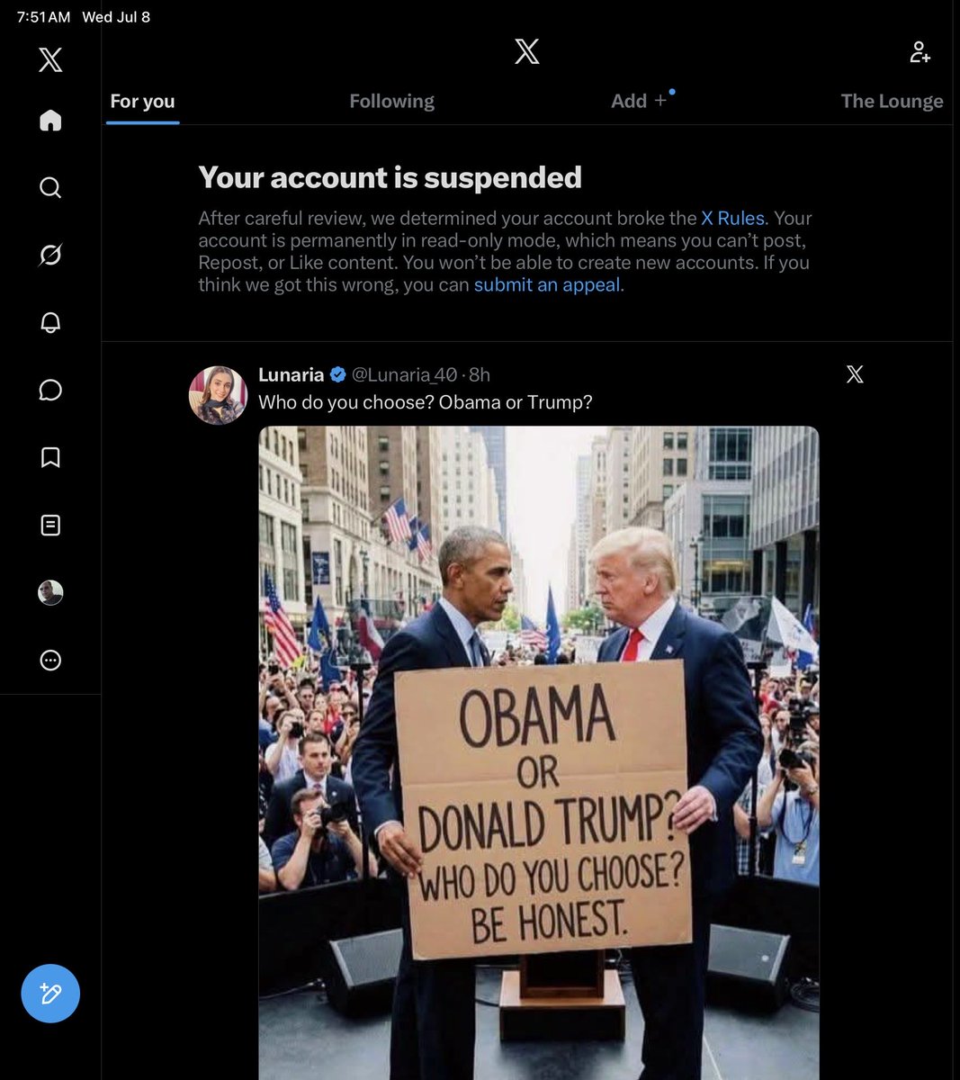 Ramrod_100's tweet photo. My 2014 main account vanished @realDonaldTrump @elonmusk @4thOfJuly365 https://t.co/8XtTjsKQsD