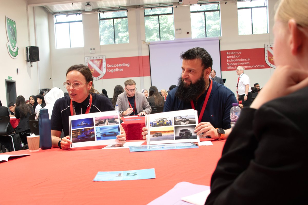 MoseleySchool's tweet photo. As part of Year 9 Careers Day, students were inspired by “speed dating” with a wide range of employers, such as #jaguar, #NHS, #police, #mariecurieuk, #civilservice, #gamesdesigner & #army. It was also good to see many of our ex-students inspiring our current students. https://t.co/kG6oN4mGKb