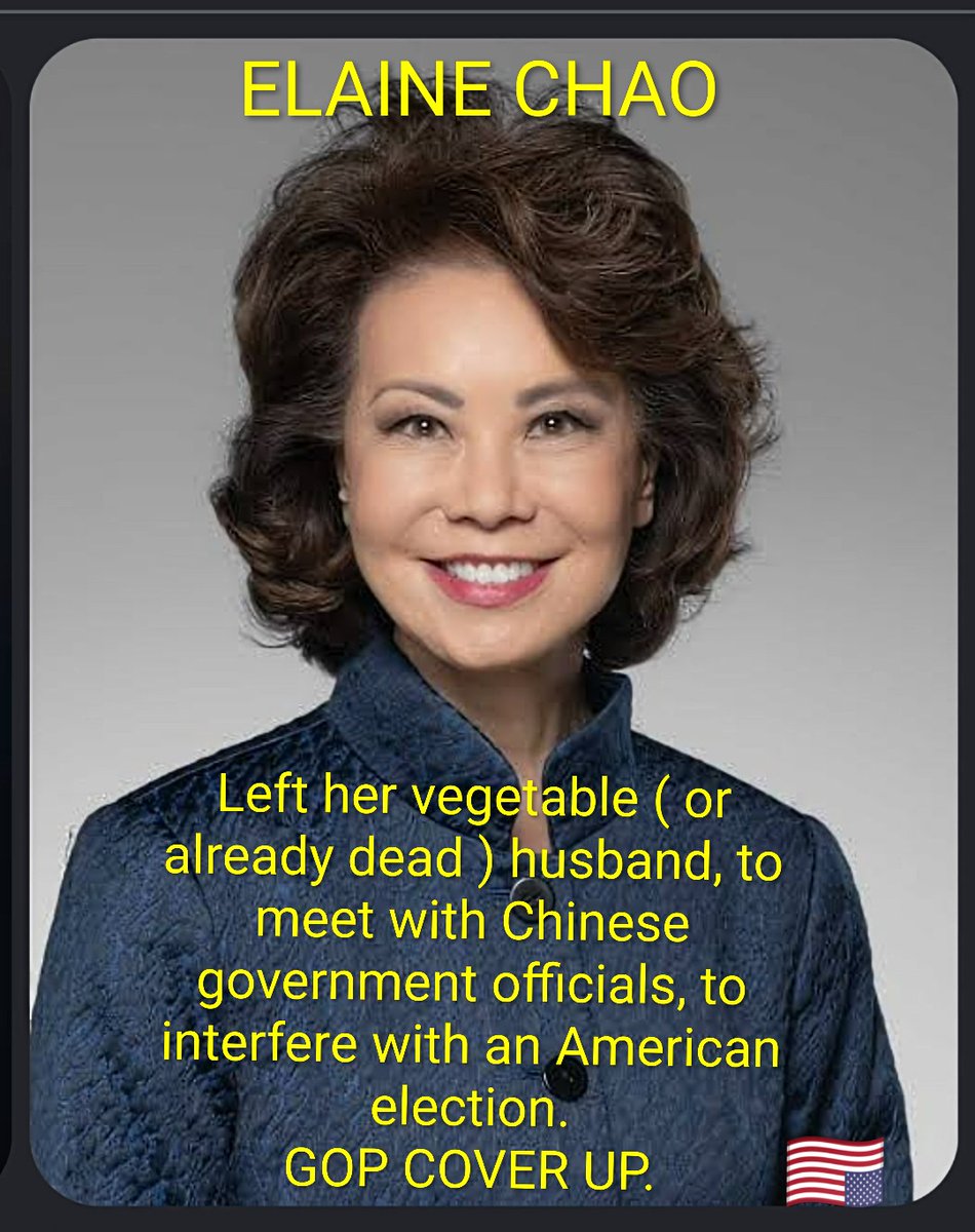 NatalieMonarrez's tweet photo. @nypost #ElaineChao #Traitor #Spy #MitchMcConnell #GOPcoverup #electioninterference https://t.co/4TUFCuwcwO